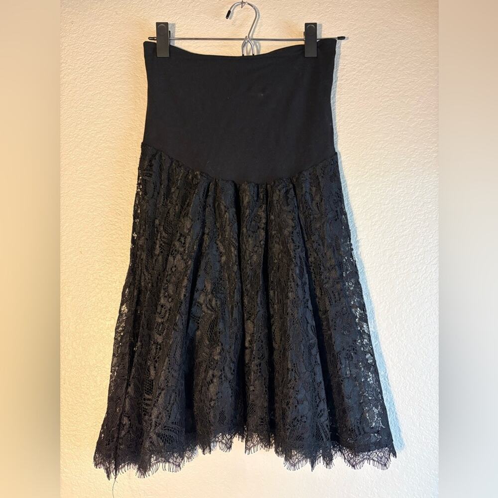 Motherhood Maternity Black Lace Over-Belly Skirt